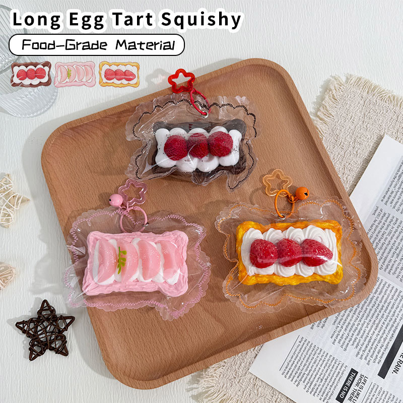 Long Fruit Egg Tart Squishy Toy