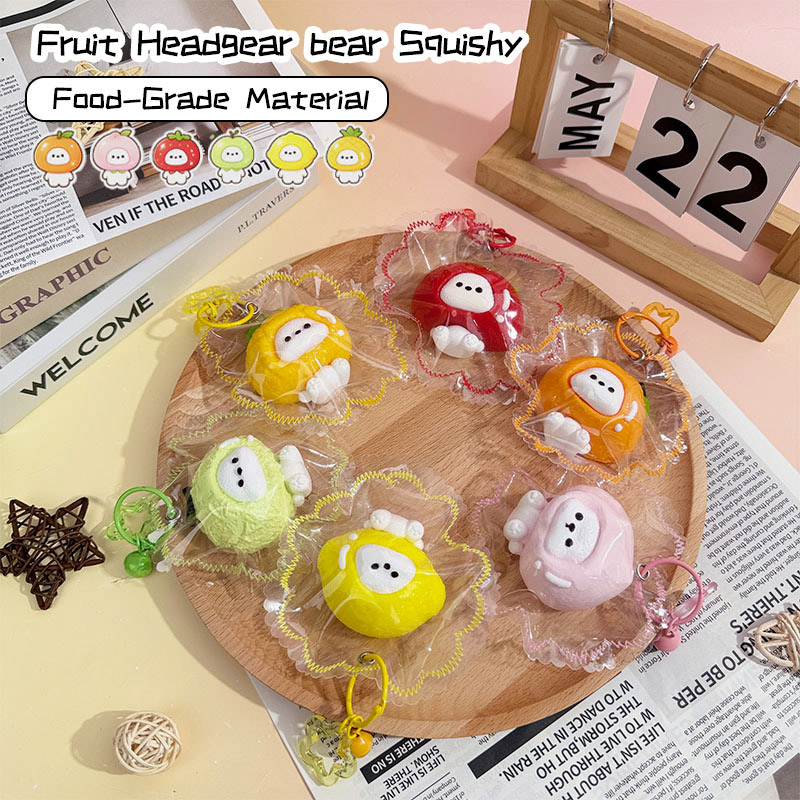 Fruit Headgear Bear Squishy Toy