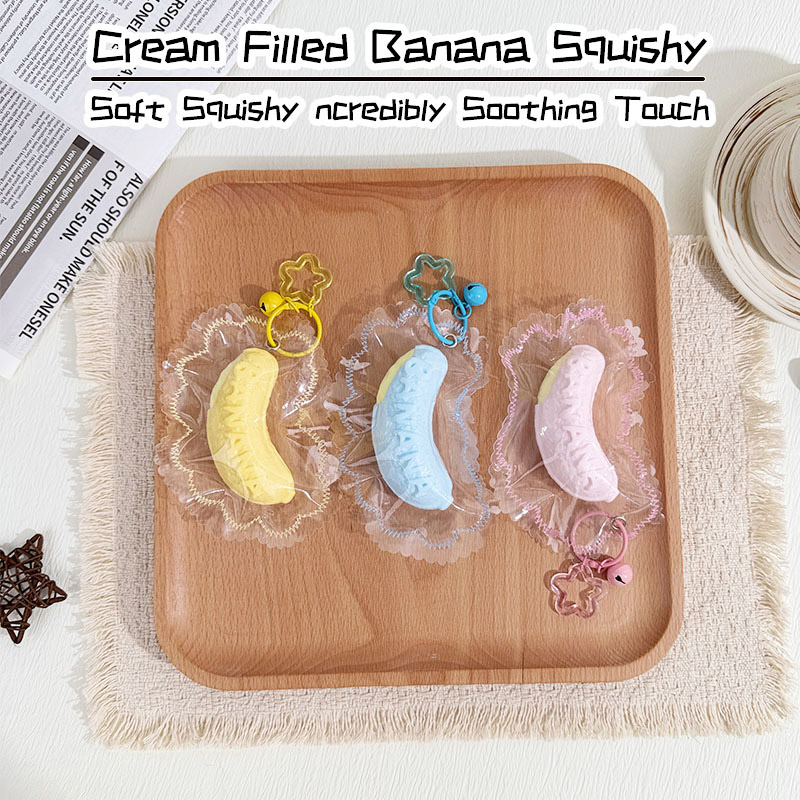 Cream Filled Banana Squishy Toy